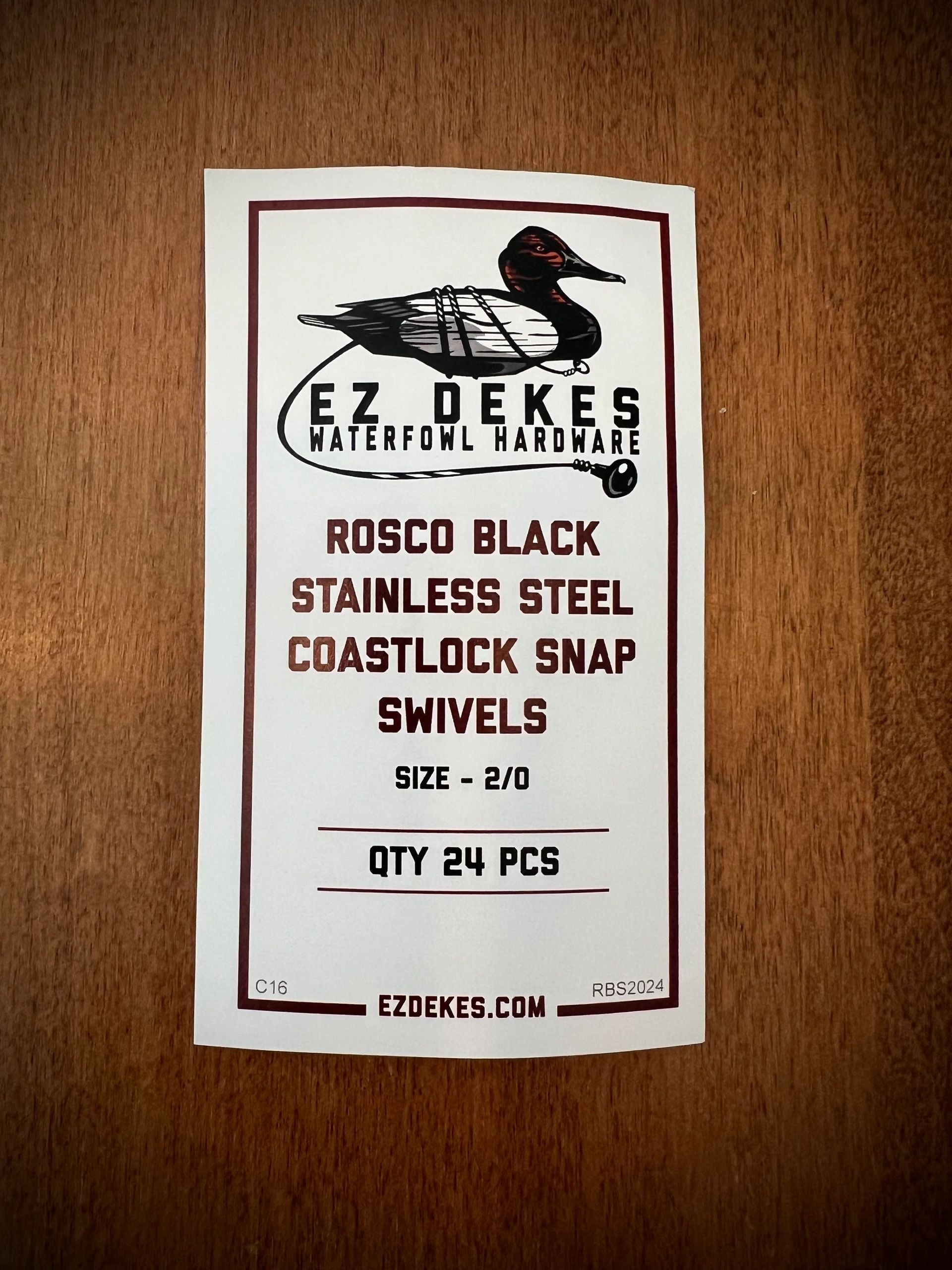Rosco Black Stainless Steel Coastlock Snap Swivel - Size 2/0