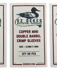 Copper MINI Double Barrel Crimp Sleeves - Size 2.2mm x 9mm - CLEARANCE