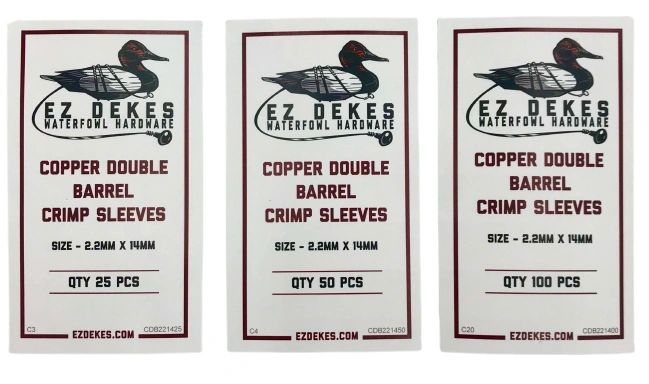 Copper Double Barrel Crimp Sleeves - Size 2.2mm x 14mm – EZDEKES