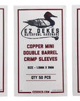 Copper MINI Double Barrel Crimp Sleeves - Size 1.9mm x 9mm - CLEARANCE