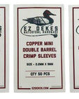 Copper MINI Double Barrel Crimp Sleeves - Size 2.2mm x 9mm