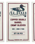 Copper Double Barrel Crimp Sleeves - Size 1.9mm x 14mm